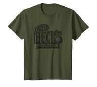 Jeff Beck - Beck's World Tour T-Shirt, Youth, Olive Green, Medium