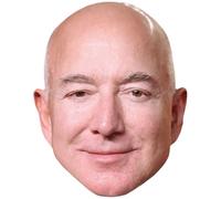 Jeff Bezos (Grin) Celebrity Mask, Flat Card Face, Fancy Dress Mask