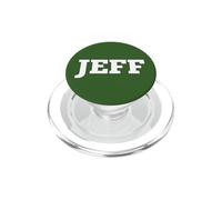 Jeff Name Tag Small White Text Personalised Matching PopSockets PopGrip for MagSafe