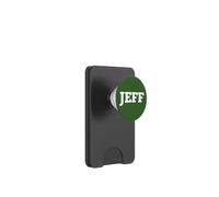 Jeff Name Tag Small White Text Personalised Matching PopSockets PopWallet for MagSafe