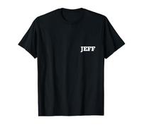 Jeff Name Tag Small White Text Personalised Matching Value Graphic T-Shirt