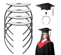 Jeffan 4 Pack Graduation Cap Headbands, Firm Anti-Fall Hairband for Graduation Cap, Graduates Essential Hairband for Securing