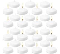 Jeffbaubl Pack of 48 Floating Candles, 5 cm White Floating Waterproof, Drip-Free Floating Candles, Large Floating Candle for Wedding, Birthday, Pool Party, Centerpieces