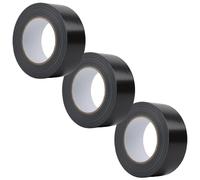 JEFFCO Black Duct Tape 48mm x 45m, 3 Pack, Strong, Water-Resistant, Easy Tear, Waterproof Gaffa, Strong Heavy Duty Gaffer for Industrial, DIY, Self Adhesive Cloth Tape (3)