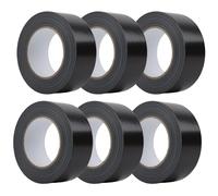 JEFFCO Black Duct Tape, Gaffer Tape 48mm x 45m, 6 Pack, Heavy Duty Strong Water-Resistant, Easy Tear, Waterproof Gaffa, Self Adhesive For Industrial, DIY
