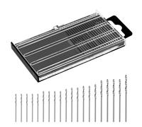 Jeffdad 0.3-1.6 mm Micro Drill Bit Set, Hss Twist Drill Bit Mini Drill Bits Fully Ground High-Speed Steel Micro Drill Bit for Plastic Wood Soft Metal (20)
