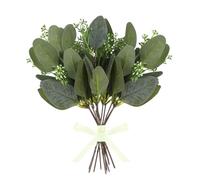 Jeffdad 12 Pcs Eucalyptus Stems Leaves Mixed, Artificial Eucalyptus Branches For Vases, Faux Silver Dollar Eucalyptus Stems For Garland Bouquets Arrangement Greenery Decoration(Eucalyptus with Fruits)