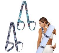 Jeffdad 2 Pcs Yoga Mat Carrying Strap, Adjustable Yoga Mat Strap for Hands-Free Carry, Yoga Mat Holder Sling for All Mats