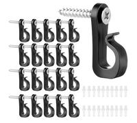Jeffdad 20 Pcs Screw in Hooks for Outdoor String Lights, Q-Hanger Screw Hooks for Light Wire Led Light Clips, Patio Wall Hooks Hanging Light for New Year Holiday Party