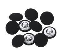 Jeffdad 20mm Fabric Covered Black Buttons, Round Covered Metal Shank Sewing Buttons Vintage Covered Cloth Button for Suits Jacket Dress Blouses(10)