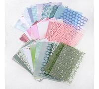 Jeffdad 45Pcs A5 Scrapbook Textured Paper Mix Mesh Fabric Mulberry Paper for Scrapbooking, Junk Journals, Journaling Supplies, DIY Paper Craft Supplies