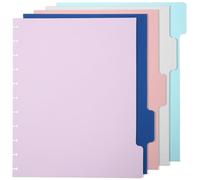 Jeffdad 5 Tabs Plastic A4 Colored Mushroom Hole Index Page Dividers for School, Office, Home