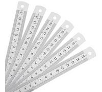 Jeffdad 6PCS Stainless Steel Ruler, 6 Inch Metal Straight Edge Ruler Heavy Duty Precision Rule with Hanging Hole for Office, School, Engineers, Architects Easy Measurements