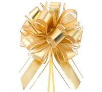 Jeffdad Bow Gift Wrapping Ribbon, 10Pcs Large 8 Inches Matte Metallic Color Bouquets Gift Bows, for Valentine's Day, Parties, Wine Bottles Decoration, Gift Wrapping and Birthday Decoration(Gold)