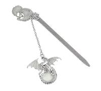 Jeffdad Dragon Bookmark, Fantasy Bookmark Gifts Glow in The Dark, Metal Bookmarks for Book Lovers, Cool Bookmarks Gifts for Women Men(Silver Dragon and Phoenix)