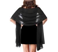 Jeffdad JJUNW Women Shawls and Wraps for Evening Dress Wedding Shawl Wraps Guest Shawl Wrap Bridesmaid Scarves(Black)