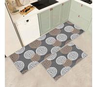 JEFFEL Kitchen Mat Sets Non slip Washable, Kitchen Rugs Runner Set of 2 Anti Fatigue Kitchen Floor Mat for Home Decoration Office Standing Desk (L, 120L x 40W x 0.2Th cm)
