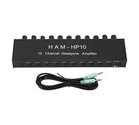 Jeffergarden 10 Channel Headphone Amplifier, Metal Construction, High Sound Quality, 1 In 10 Out for Studios and Musicians
