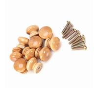 Jeffergarden 10PCS Wooden Drawer Pulls, Natural Wood Cabinet Knobs, Ergonomic Round Handles for Wardrobe and Kitchen Use (Medium Size 28MM)