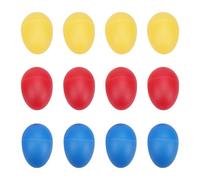 Jeffergarden 12Pcs Plastic Egg Shakers, Percussion Instruments with Fine Sand Particles for Classroom Outdoor Play, Easter Party Group Learning, 3 Colors Blue Yellow Red