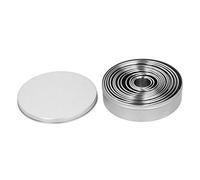 Jeffergarden 12Pcs Round Cookie Cutter Set, 304 Stainless Steel Mousse Ring with Storage Box, 12 Sizes 1.1 to 4.5in, .2in Height, for Cookies Dough Bread Fruit Cheese Baking