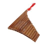 Jeffergarden 15 Pipe G Tone Pan Flute Instrument, Traditional Chinese Bamboo Wind Musical Instrument for Beginners and Professional Performance