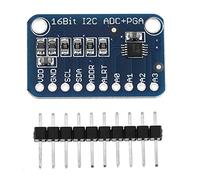 Jeffergarden 16 Bit ADC Converter I2C Development Board Analog to Digital Module, Programmable Gain Amplifier, 4 Single Ended or 2 Differential Inputs, for Microcontrollers