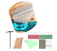 Jeffergarden 21 Keys Beech Wood Thumb Piano Portable Musical Instrument for Kids Beginners with Tuning Hammer and Music Book