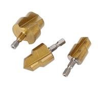 Jeffergarden 3Pcs PPR Lifting Step Drill Bits Hex Shank 15-19mm 18-24mm 24-31mm 1/4 Inch Shank Water Pipe Expansion Drill Bit Set with 90 Degree Tip for PPR Plastic Pipe Hole Opening Expanding
