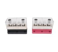 Jeffergarden 4 Way Power Distribution Block, 600A DC Busbar with Fire Retardant PC Base for Automotive RV Marine Power Systems