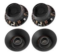 Jeffergarden 4PCS Electric Guitar Knobs Flying Saucer Shape Control Knob Set for EPI/Electric Guitar Made of PMMA Stylish Design Great Replacement Parts (Black)