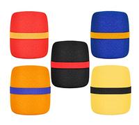 Jeffergarden 5 Pack High Density Foam Mic Cover, Thickened Windscreen with Colorful Sponge Design for Karaoke DJ Stage Performance Conference Interview