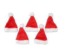 Jeffergarden 5pcs Pet Christmas Hat Cotton Santa Hat for Cats Small Dogs 19x13cm Plush Holiday Costume Set with Soft Fabric Cute Festive Look Easy Wear for Christmas New Year Pets