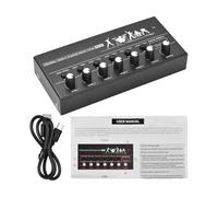 Jeffergarden 6 Channel Mixer Stereo Line Mixer Metal Shell USB Type C Power Supply for Guitar Bass Keyboard Stage Ultralow Noise Board with Advanced Signal Processing Technology, High