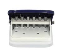 Jeffergarden 6 Hole Punch Daily Paper Puncher, Handheld Cutter for A4 B5 A5 Loose Leaf, 5 Sheets Capacity with Positioning Ruler, Alloy Steel Vane/Wing for Notebooks Planners Crafts (Blue)