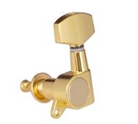 Jeffergarden 6 Pieces Guitar String Tuning Pegs, A3 Steel Sealed Tuning Pegs for Electric Acoustic Guitars, Easy to Install Tuner Machine Heads for Musicians (Gold)