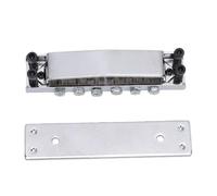 Jeffergarden 6 String Guitar Bridge Replacement for Rickenbacker Electric Guitar Cr Plated Zinc Alloy Bridge and Base with Adjustable Saddle for Intonation and Action
