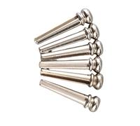 Jeffergarden 6Pcs Brass Bridge Pins for Guitar with Classic Round Head Design Durable Replacement Parts for Folk Guitar Instruments