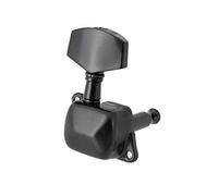 Jeffergarden 6pcs Guitar Tuning Pegs, Semi Closed Machine Heads with Vintage Push in Bushes and Screws, Heavy Duty Internal Gear Ratio 1 15, for Acoustic Electric Guitar Replacement Parts (Black)