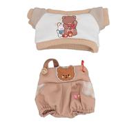 Jeffergarden 8inch Cotton Doll Outfit Set 20cm Plush Doll Clothes with Adjustable Straps (Apricot Color)