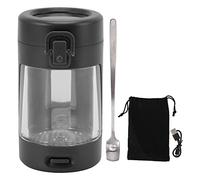 Jeffergarden 8X Magnifying Viewing Jar with LED Light Portable Airtight Storage Container Transparent Acrylic Case for Herbs Black