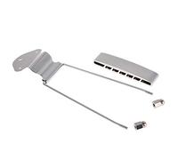 Jeffergarden Adjustable Metal 6 String Guitar Tailpiece Bridge for Archtop Thin Hollowbody Guitar Trapeze Jazz Bass Tailpiece Replacement Parts (Silver)