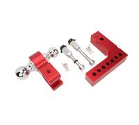 Jeffergarden Adjustable Trailer Hitch with 6 Inch Drop Rise Heavy Duty Stainless Steel 12500LBS Capacity for 2 Inch Trucks and Trailers (Red)