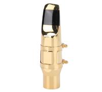 Jeffergarden Alto Saxophone Mouthpiece Set C-6 Gold Brass with Cap and Ligature, Smooth Sounding Sax Mouthpiece for Balanced Tone