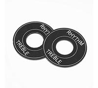 Jeffergarden Aluminum Toggle Switch Ring, Durable Guitar Switch Plate with Rhythm Treble Indication for LP EPI Electric Guitar (Black)