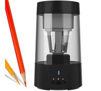 Jeffergarden Automatic Electric Pencil Sharpener Rechargeable Helical Blades, Portable Sharpener for Various Pencil Shapes, Auto Stop, 1800mAh Battery, Over 6000 Sharpening Cycles, Adjustable (Black)