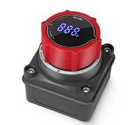 Jeffergarden Battery Disconnect Switch with Voltmeter, LED Display for | Top Post 16-17mm Terminal, ABS Brass Housing, 250A Continuous 12V DC, Suitable for 6-60V Systems, for ATV Truck Trailer
