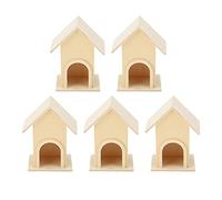 Jeffergarden Birdhouse for Outside, 5Pcs Wooden Birdhouse Garden Bird Feeder Cage for Small Birds, Unpainted Decor for Outdoor Garden Backyard Patio