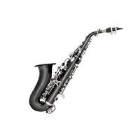 Jeffergarden Black Plated Brass Bb Soprano Saxophone, with Carry Case, Ideal for Jazz and Classical