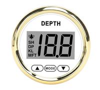 Jeffergarden Boat Depth, 328.08 Feet Depth 52 Mm Deep LCD Digital Display Anti -fog Glass for Fishing Vessels (80000242 PLD2-WG-FTM White Dial Gold Bezel)